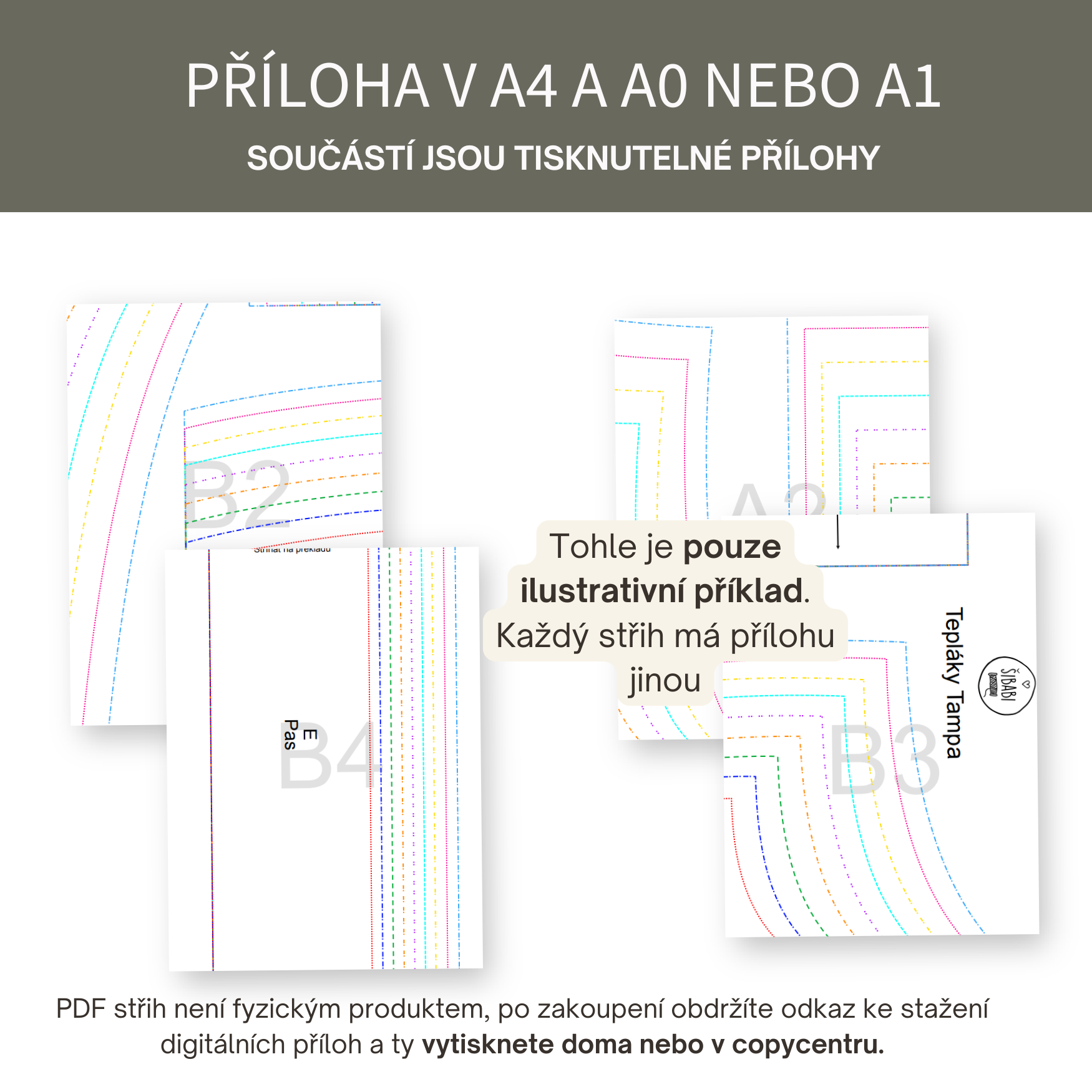 Dětské legíny na traky s vysokým pasem "El paso" 56 - 92 PDF střih