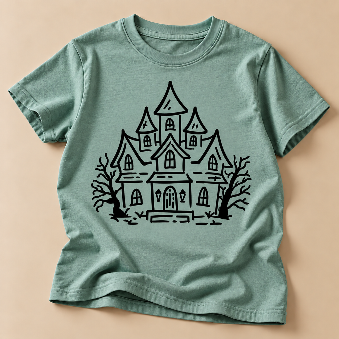 Nažehlovací obrázek na textil / tričko Strašidelný hrad
