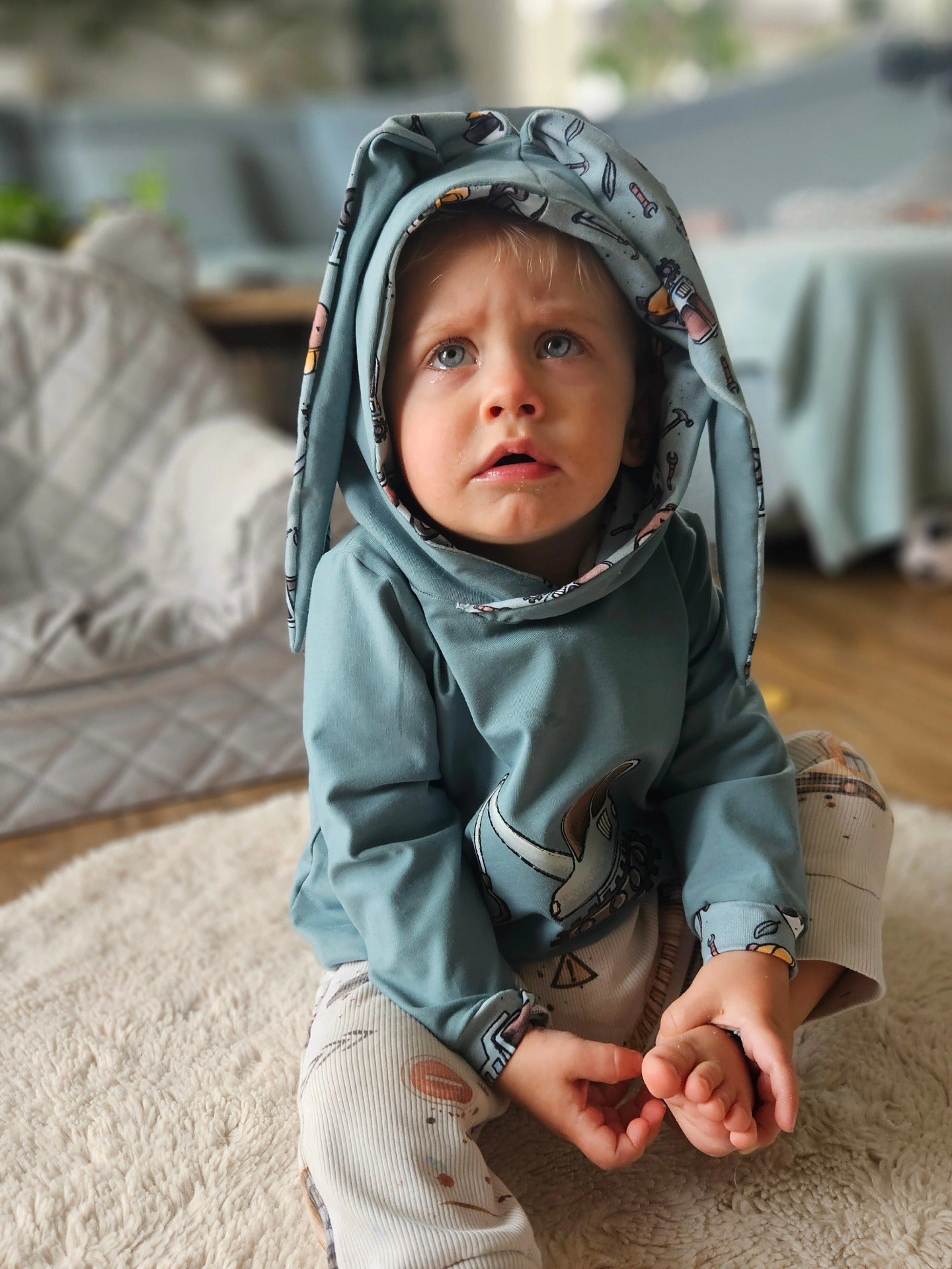 Střih na dětskou mikinu s oušky pro začátečníky "Aspen" - elektronický střih PDF