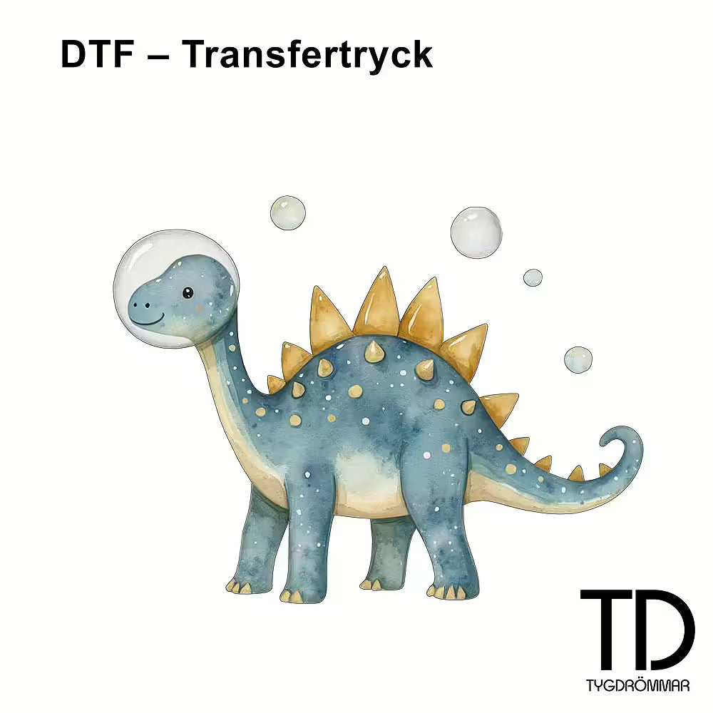 Nažehlovačka na oblečení - Dinosaurus modrý - DTF