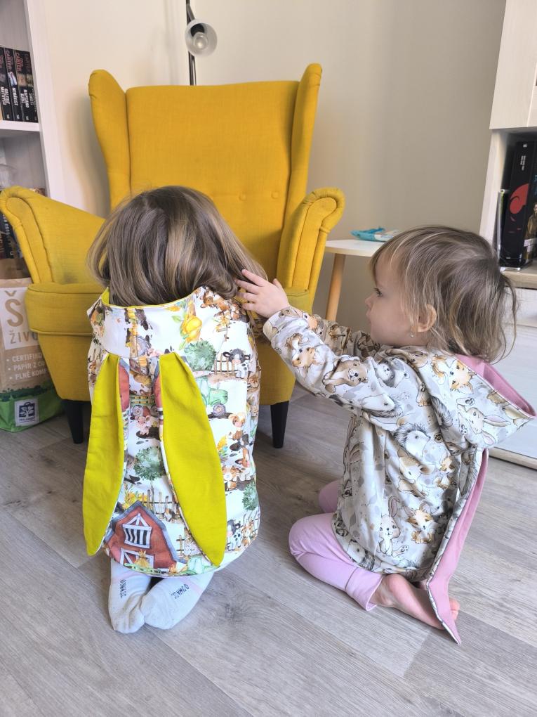 Střih na dětskou mikinu s oušky pro začátečníky "Aspen" - elektronický střih PDF