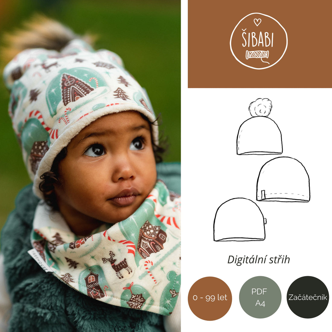 Střih na dětskou čepici zdarma - Šababi.cz - ráj šití dětem