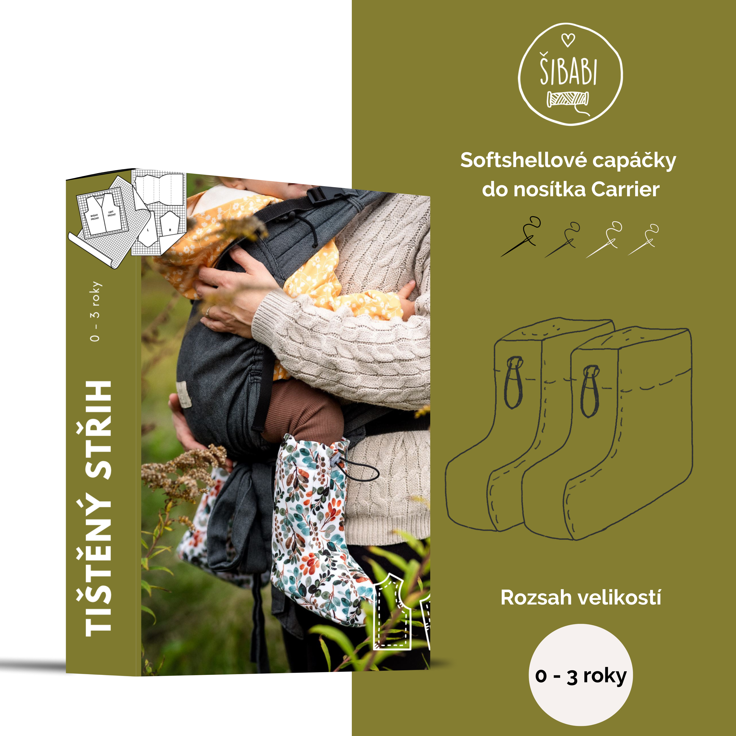 Papírový střih na softshellové capáčky do nosítka "Carrier"