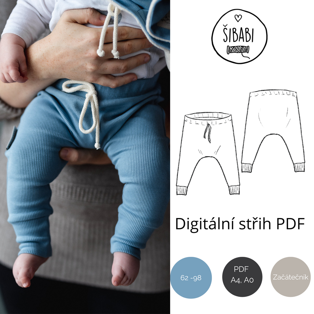 Střih na dětské harémky pro miminko - Šibabi.cz