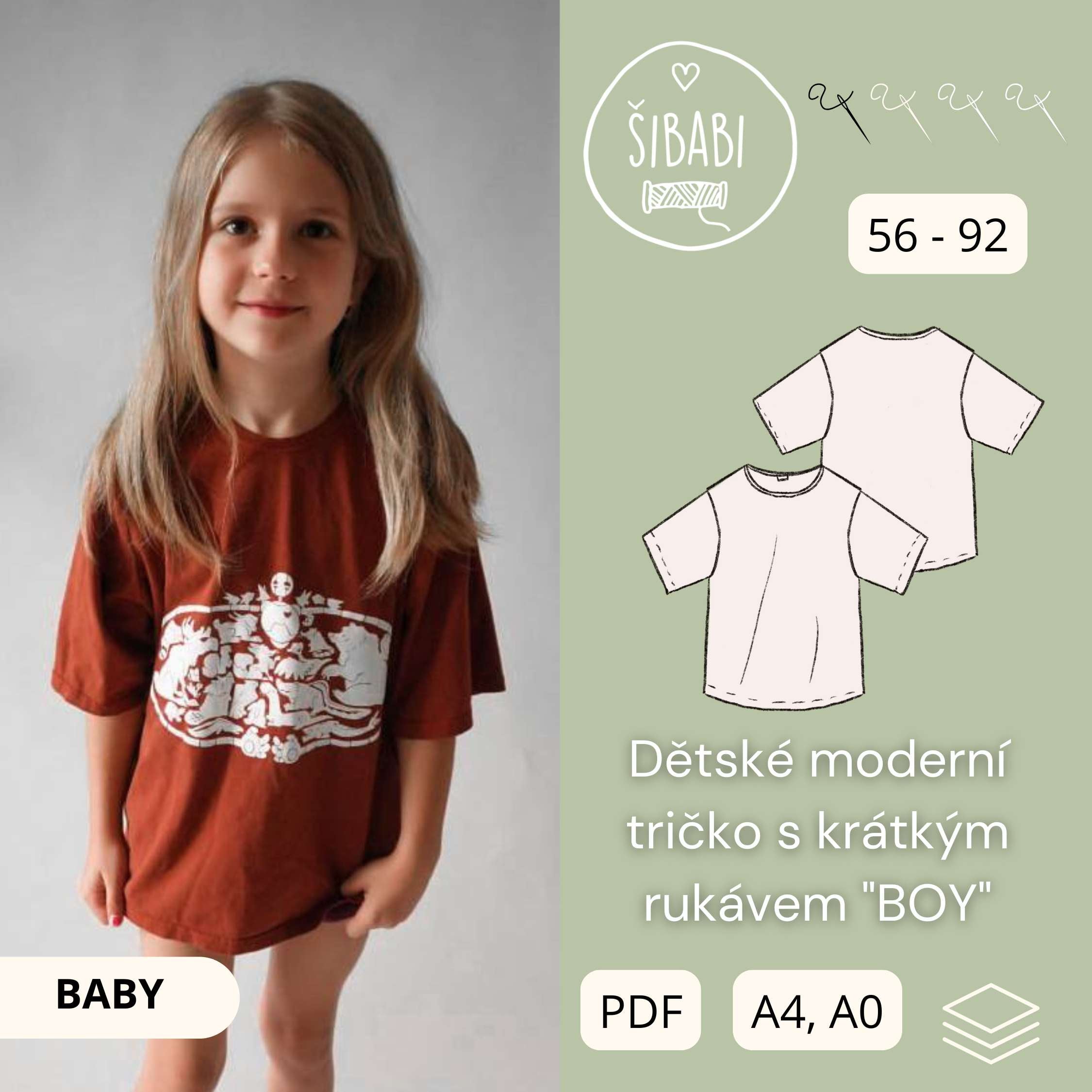 Dětské moderní tričko s krátkým rukávem "BOY" - 56 - 92