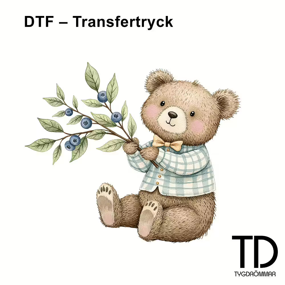 Nažehlovačka na oblečení - medvídek s větvičkou - DTF