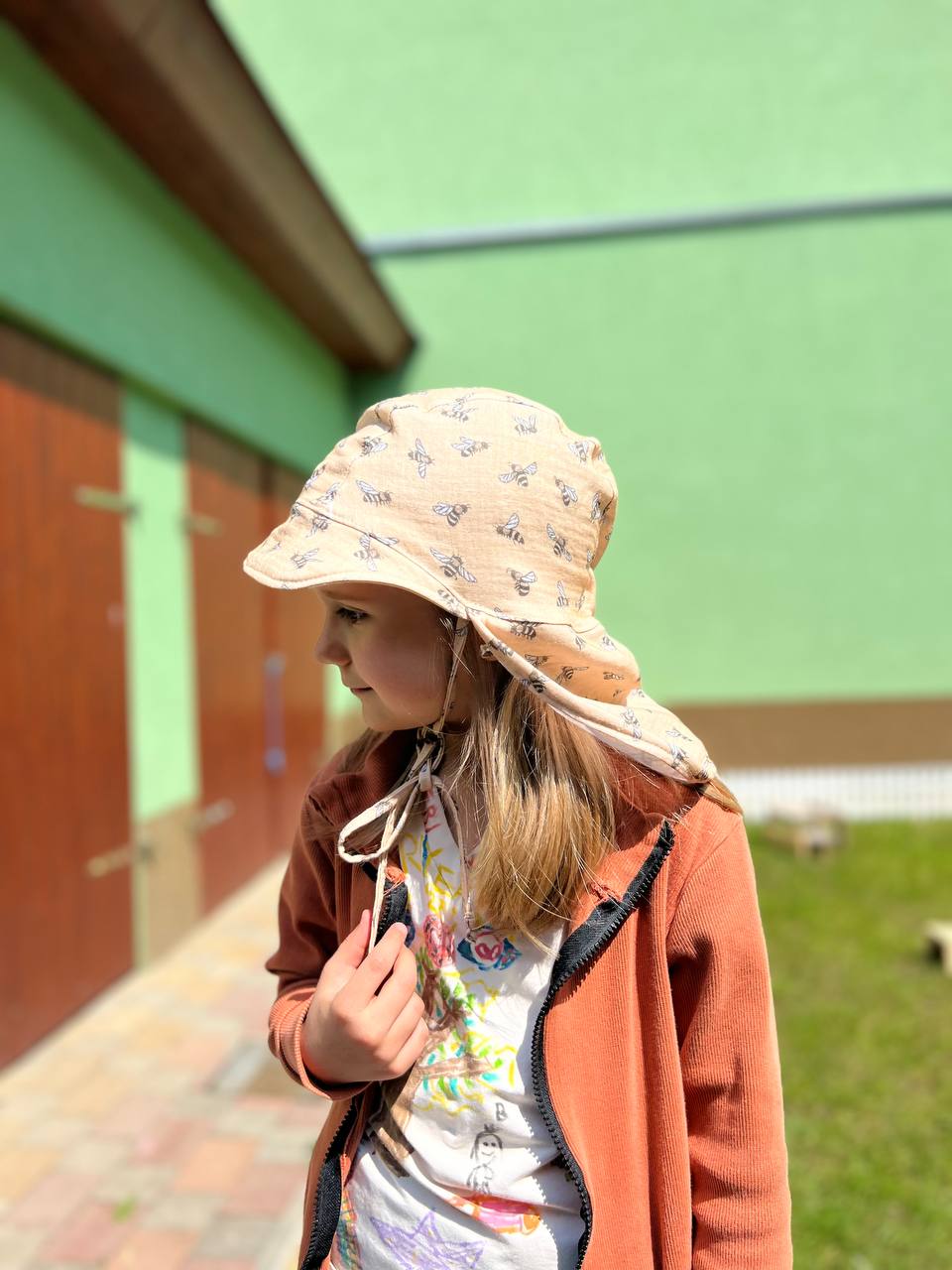 Dětská čepice s kšiltem a krytem krku proti slunci "Jacob" PDF střih