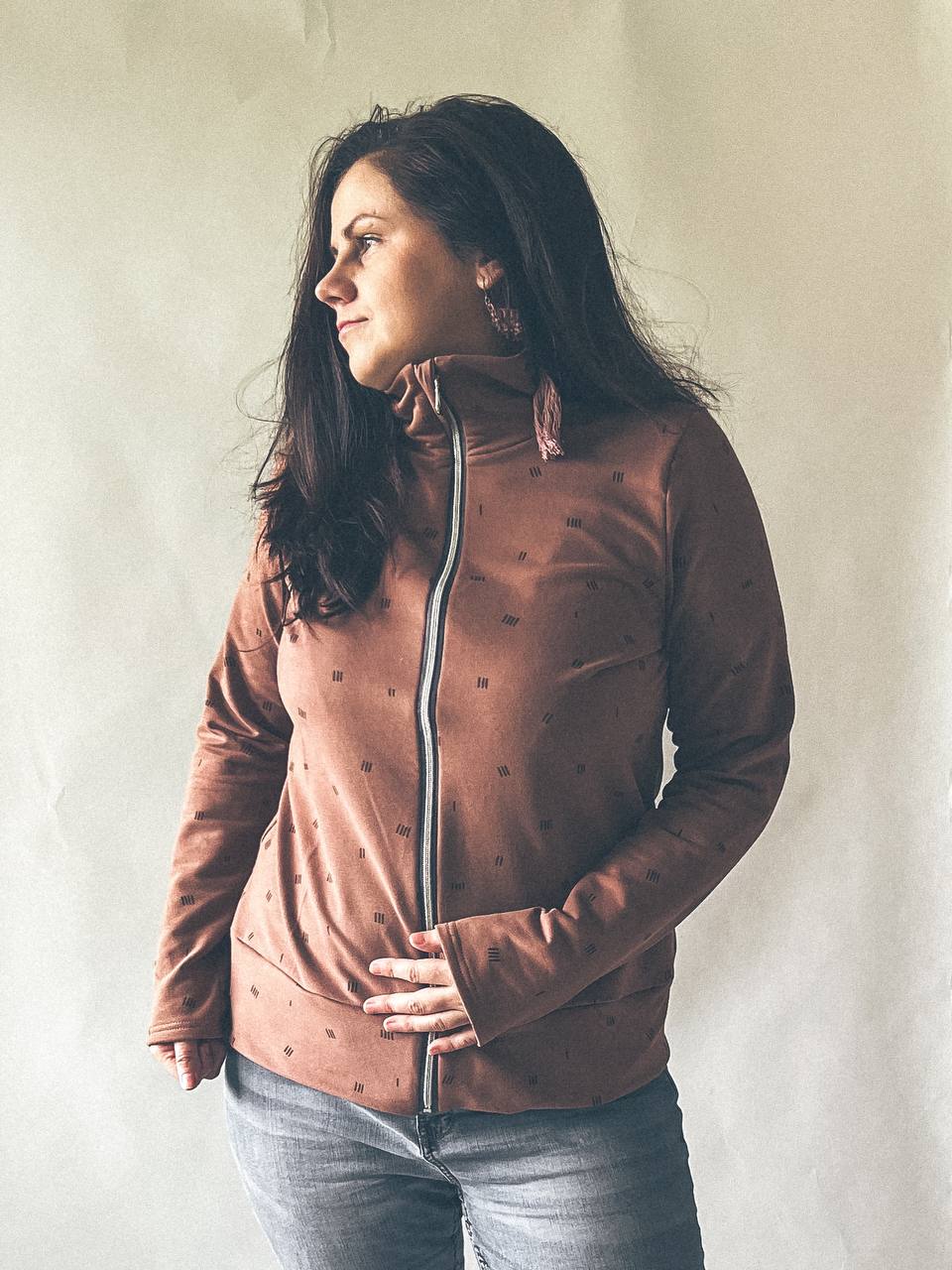 Dámská mikina na zip pro začátečnice "BIG ROCK" XS - 4XL - PDF střih