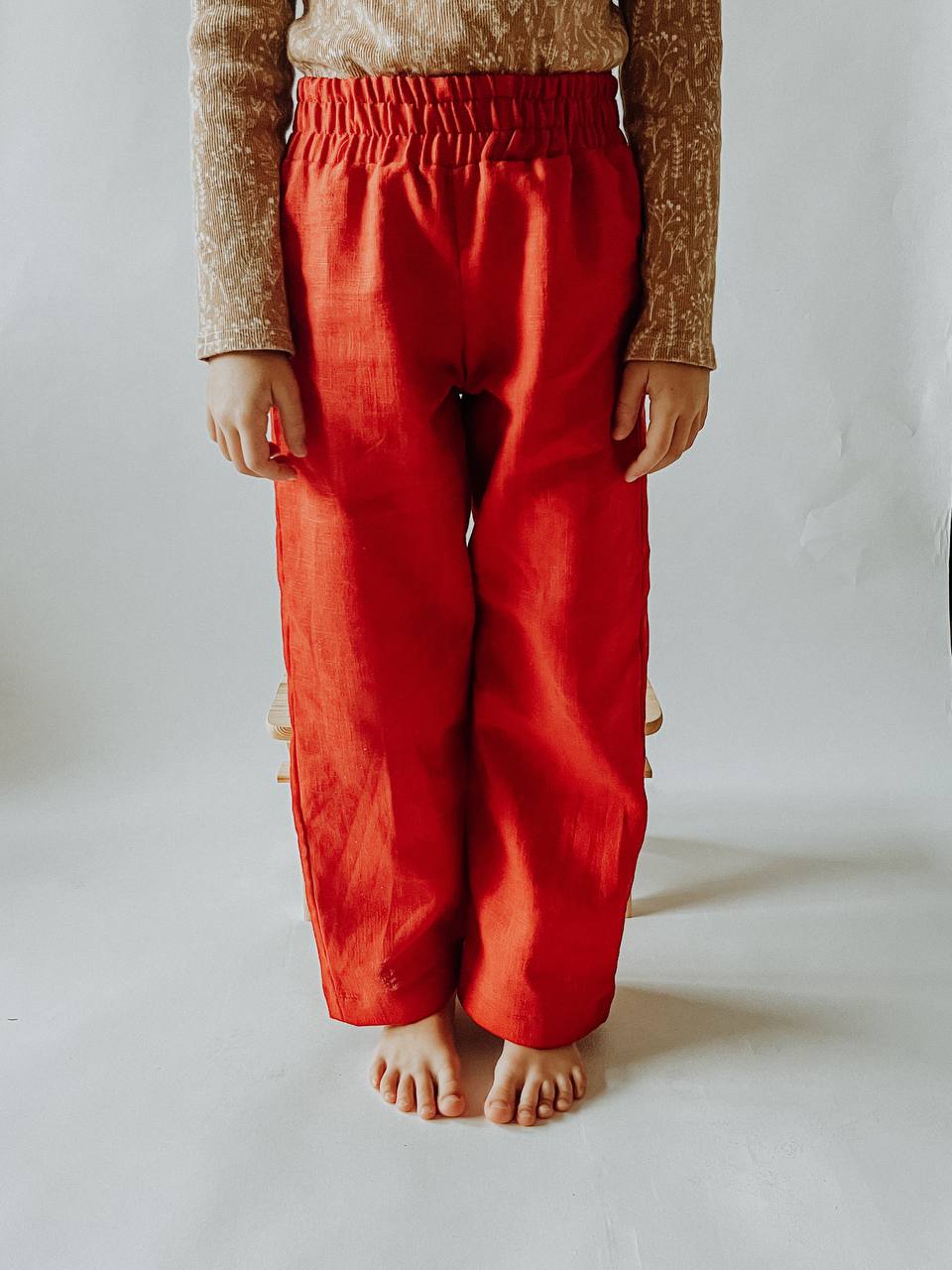 Dětské snadné kalhoty "Texas" ze lnu nebo tkaniny