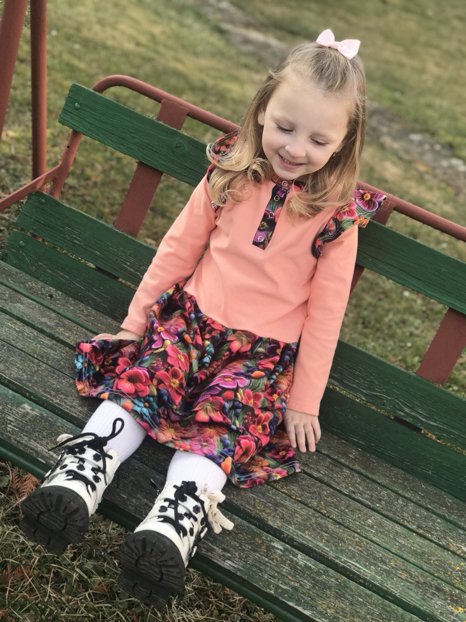 Střih na dětské šaty s dlouhým rukávem "Penelope" 62 - 134 - Šibabi.cz