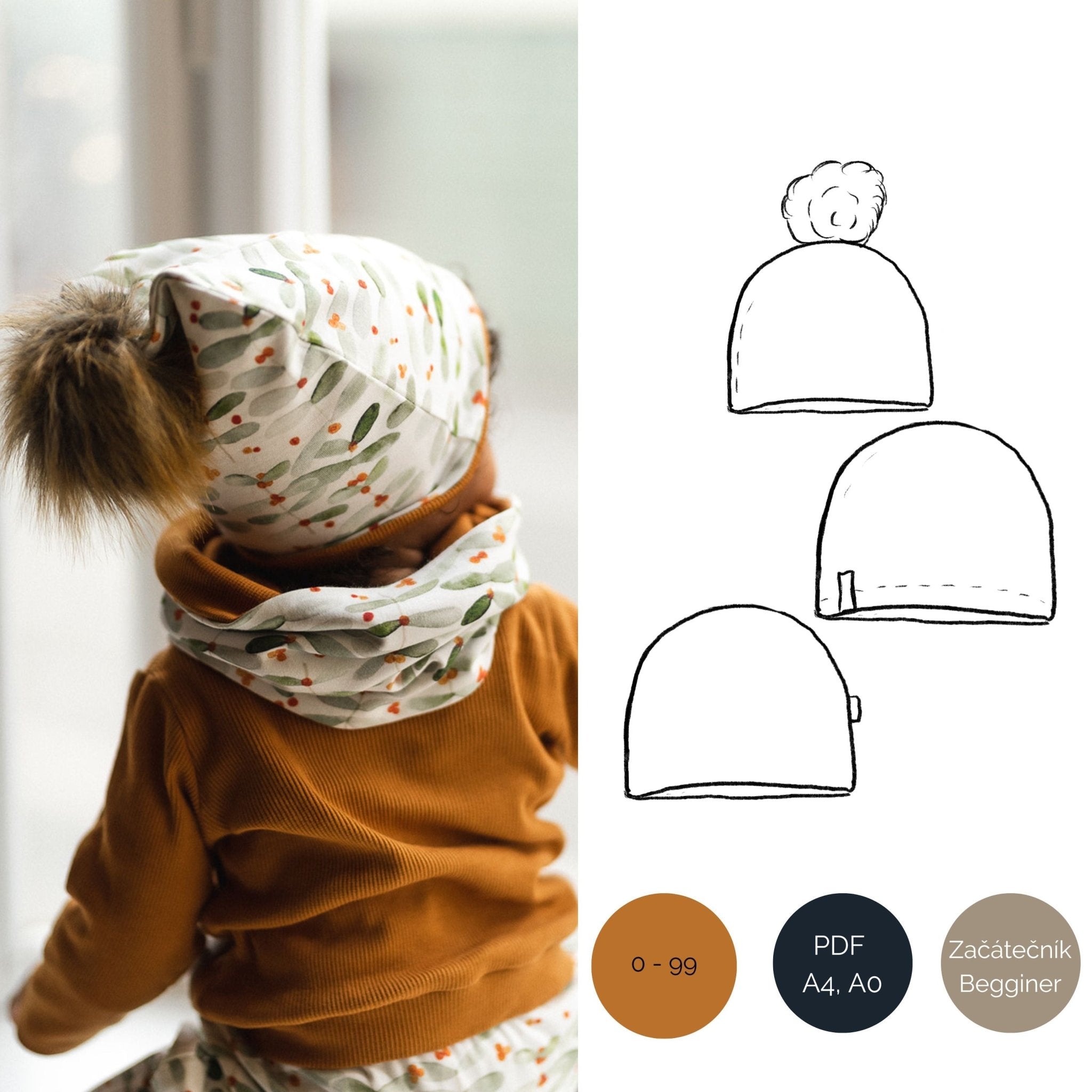 Střih na kulatou čepici s bambulí "Pom-pom" - Šibabi.cz