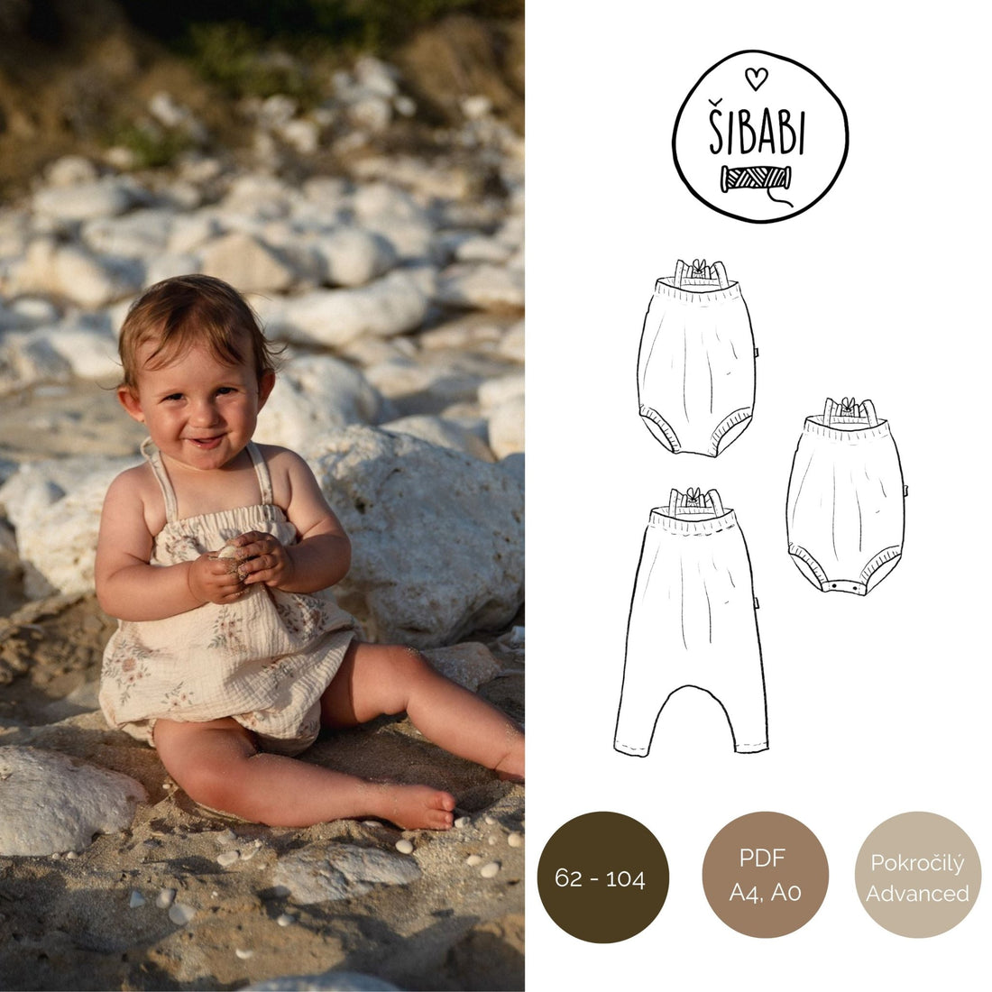 Střih na letní dětský overal "Rozi" - Šibabi.cz