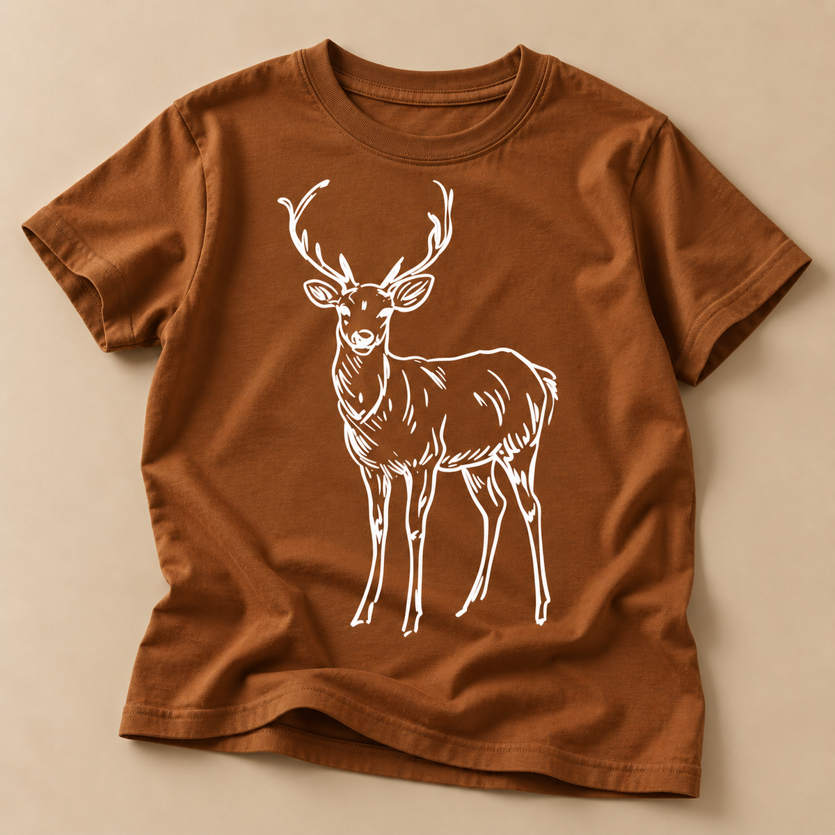 Nažehlovací obrázek na textil - mladý jelen - bílá