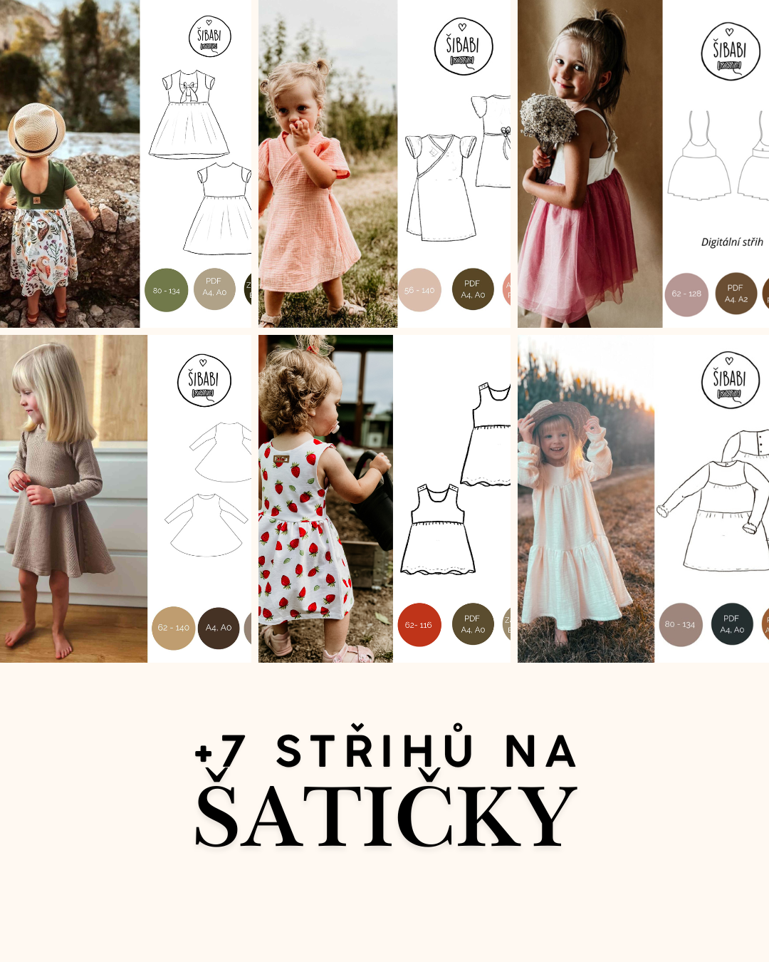 Šicí balík plný střihů - 70 střihů - 0 - 10 let, 10-15 let - PDF střihy, mikiny, legíny, bundy, doplňky...