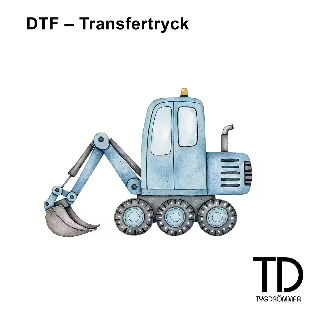 Nažehlovačka na oblečení - modrý nakladač - DTF