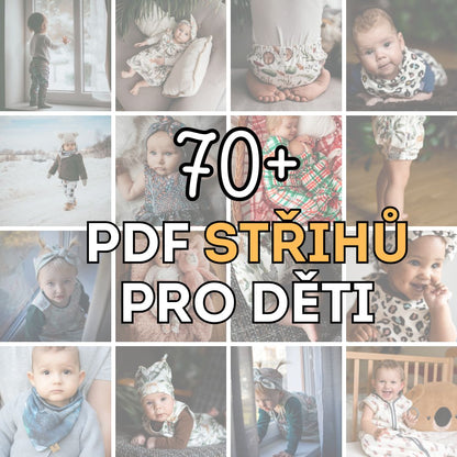 Šicí balík plný střihů - 70 střihů - 0 - 10 let, 10-15 let - PDF střihy, mikiny, legíny, bundy, doplňky...
