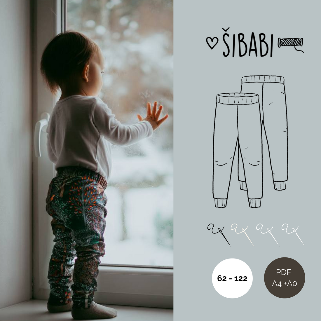 Gerippte Leggings für Kinder mit elastischen Trägern