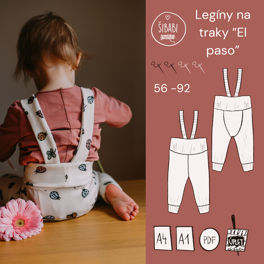 Střih na legíny s traky s vysokým pasem &quot;El paso&quot; - elektronický střih