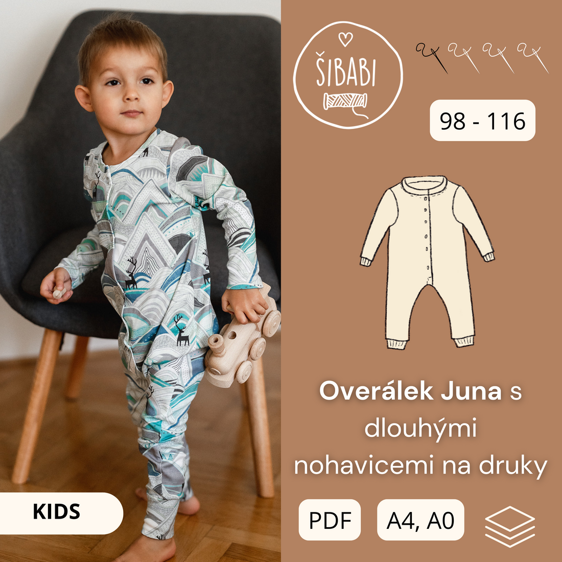 Overal pro miminko s dlouhými rukávy a nohavicemi &quot;Juna Kids&quot; 98 -116