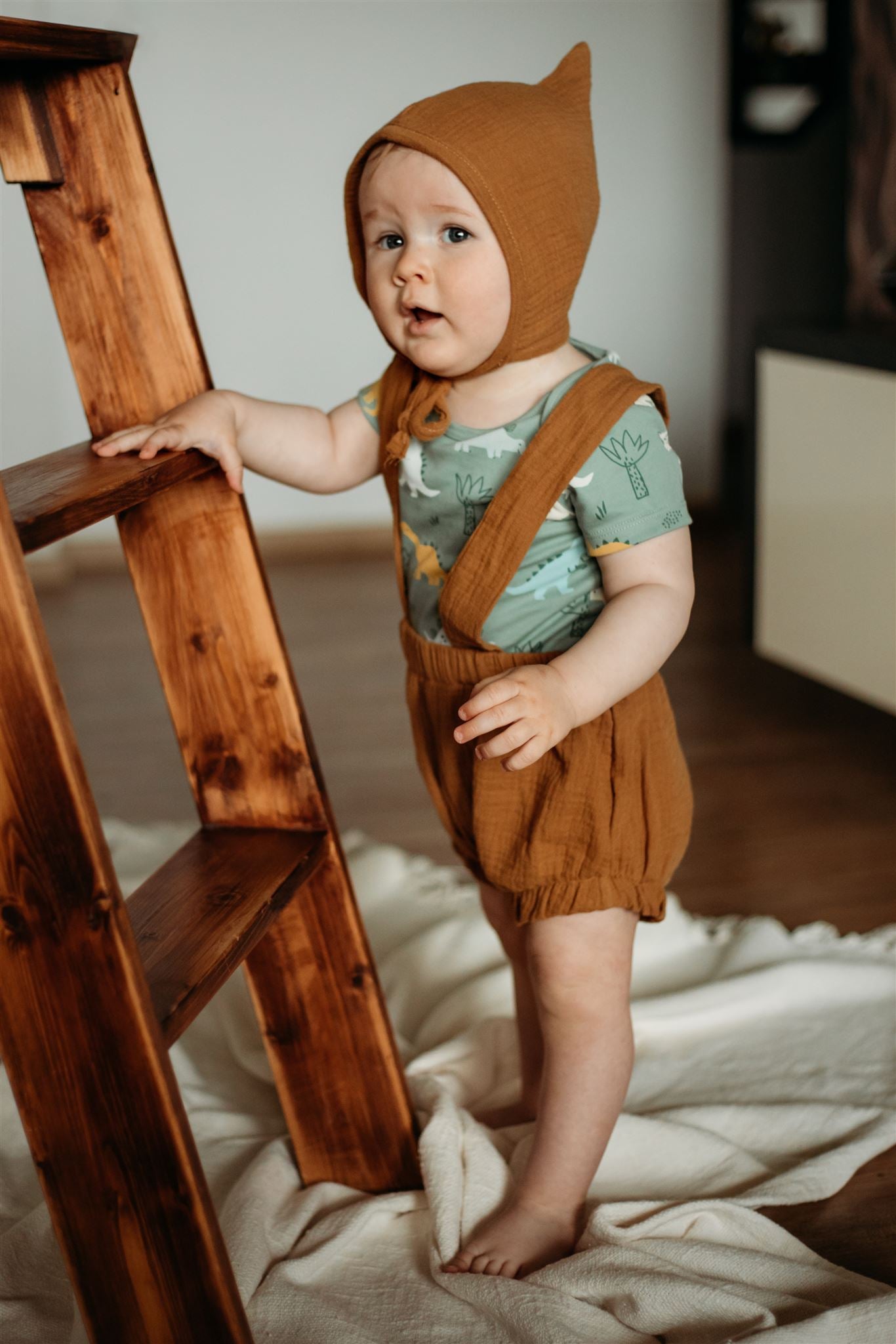 Dětské letní šortky s traky na knoflíky "Joss" - Digitální střih/ PDF