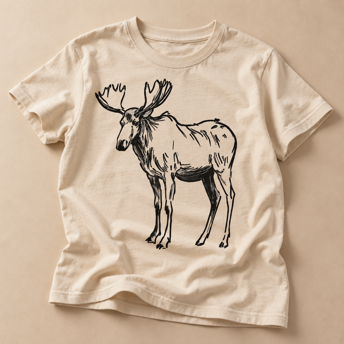 Nažehlovací obrázek na textil - los - černá
