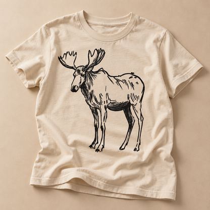 Nažehlovací obrázek na textil - los - černá