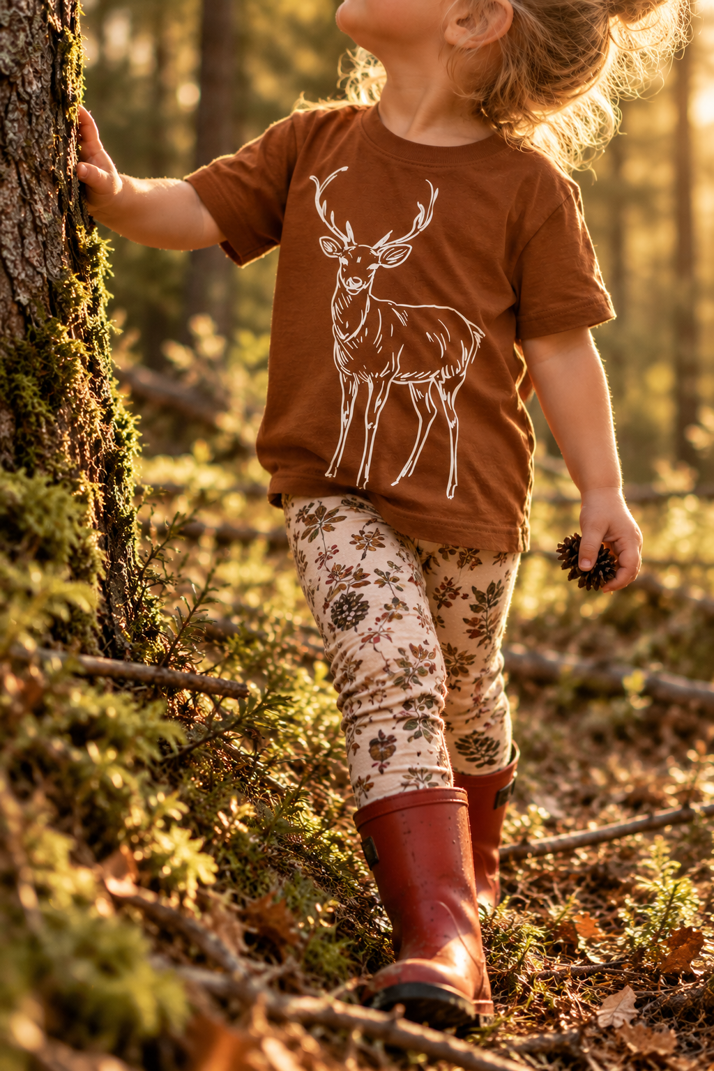 Nažehlovací obrázek na textil - mladý jelen - bílá
