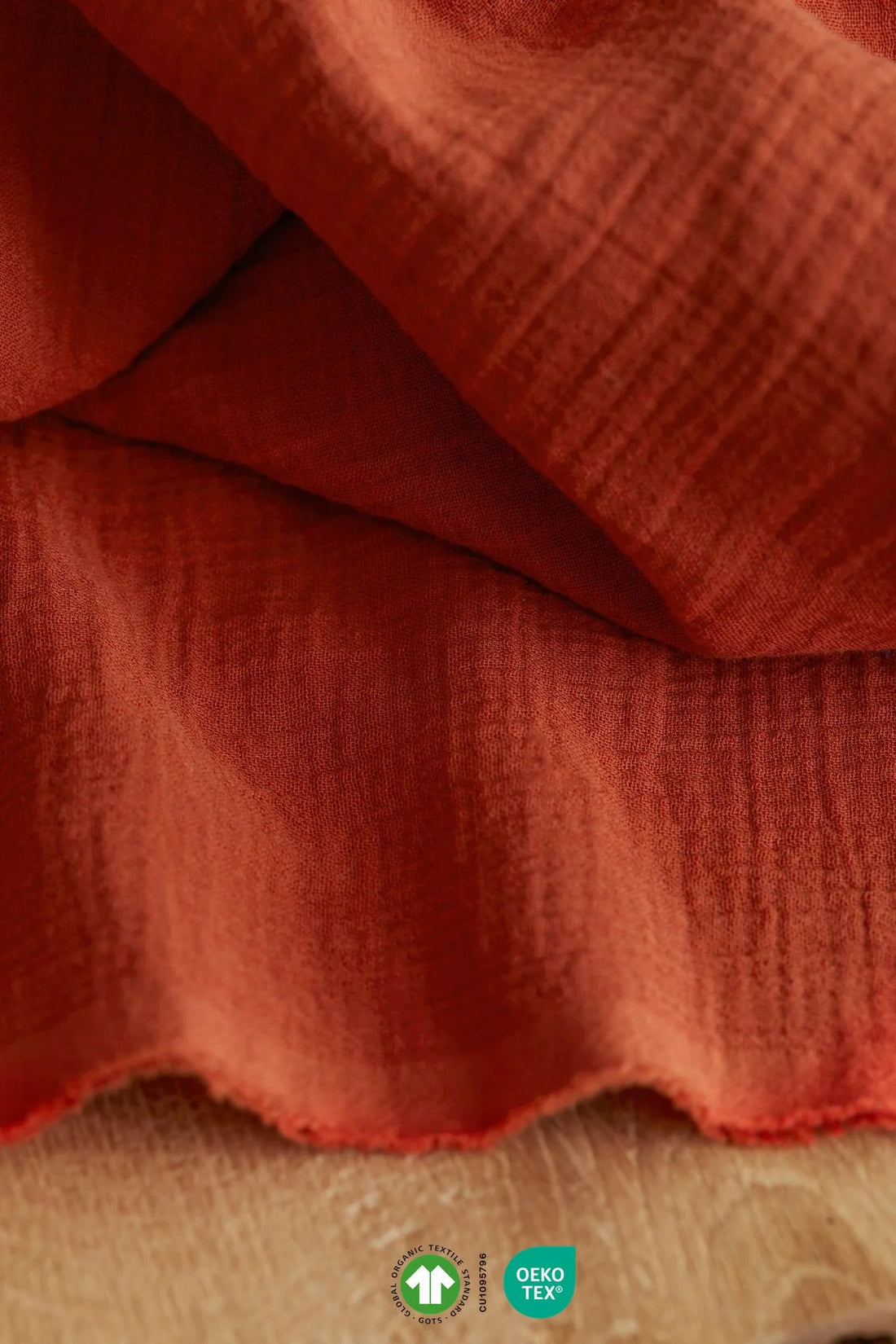 Organic Crinkle Gauze Mind the Maker - Pumpkin