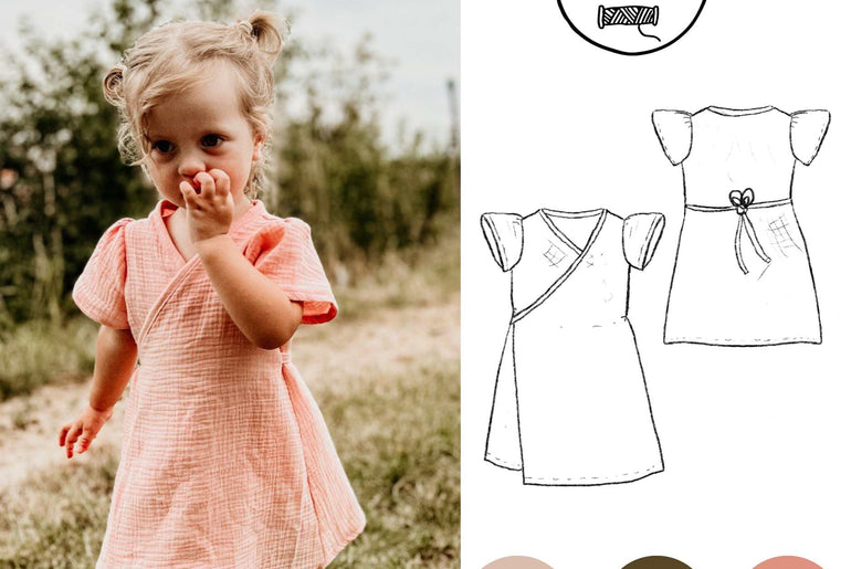 Střih na dětské zavinovací šaty z mušelínu