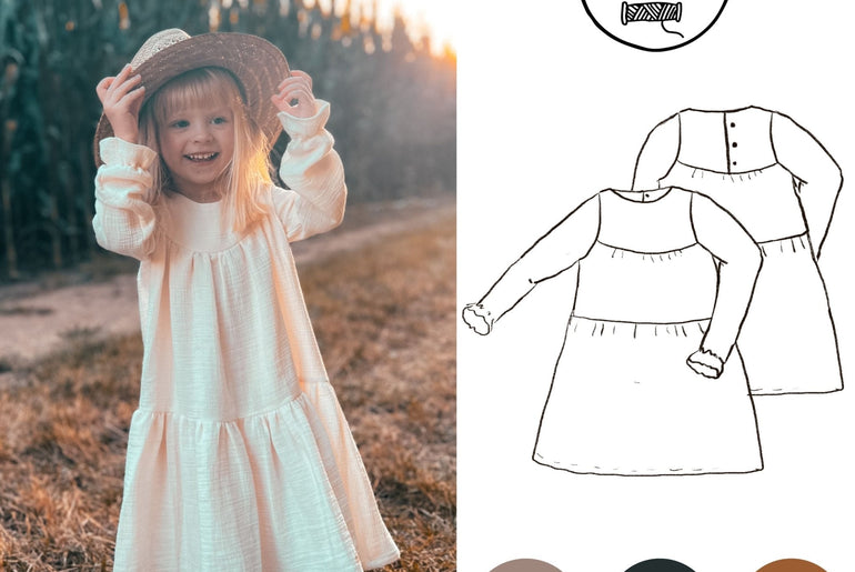 Střih na dětské mušelínové šaty 